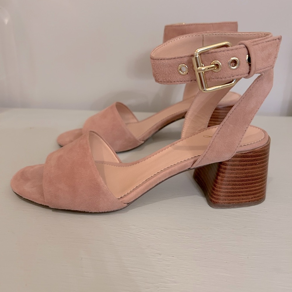 J. Crew sandals 7.5 blush pink suede